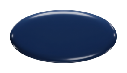 Bold navy blue oval shape abstract minimalist environment creative concept. Cut out png