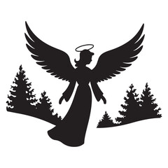 christmas angel silhouttes