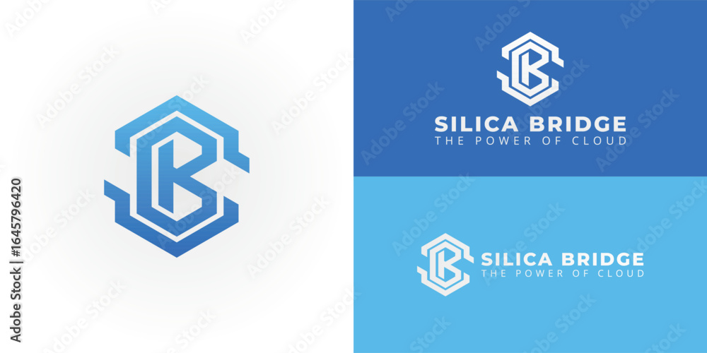 Poster the modern emblem features the initials sb within a unified hexagon, symbolizing a secure and reliab