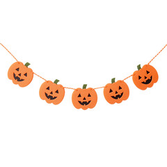 Halloween Pumpkin Garland for Festive Decor, png clipart with transparency