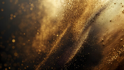 Obraz premium Abstract Gold Dust Particles Background Texture