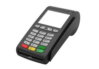 Black credit card machine isolated on transparent background