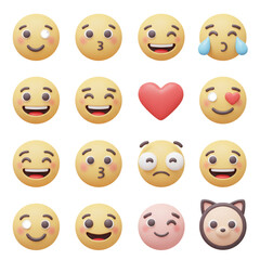 Fototapeta premium set of funny cartoon smileys