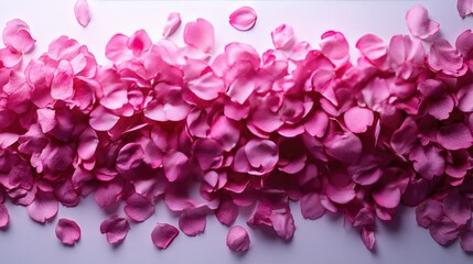 Obraz premium Soft sakura petals gently scattered across a pure white surface, creating a minimalist floral composition