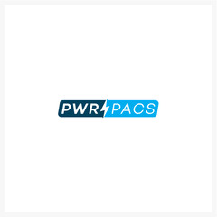 Fototapeta premium Modern PWR PACS lightning bolt logo