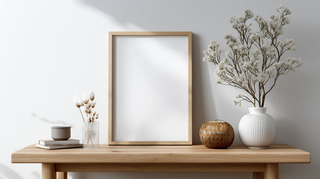 blank white frame mockup design