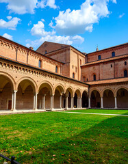 Historical cloister courtyard architecture