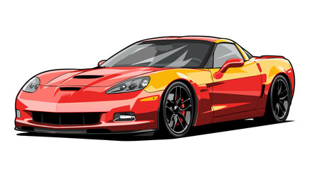 Pixelated Two Tone Sports Car Illustration