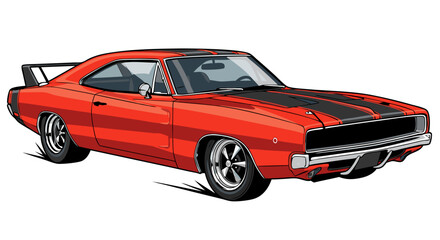 Vintage Sports Coupe Side View Illustration