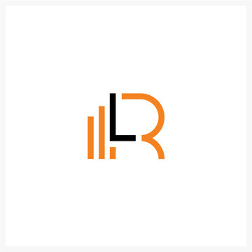 Black and Orange Modern LR Logo