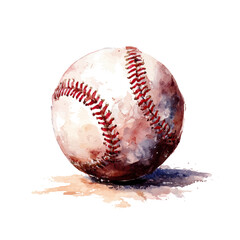 A watercolor painting of Baseball, vector illustration on white background.