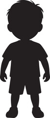 Silhouette of a Young Boy in Casual Attire Against a Transparent Background Design