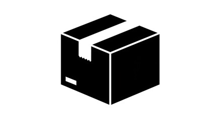 Isolated cardboard delivery box vector graphic symbol