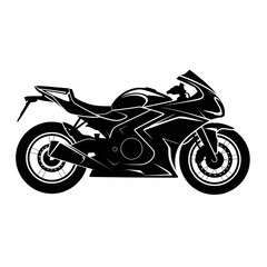 Fototapeta premium Black sport motorcycle silhouette black silhouette