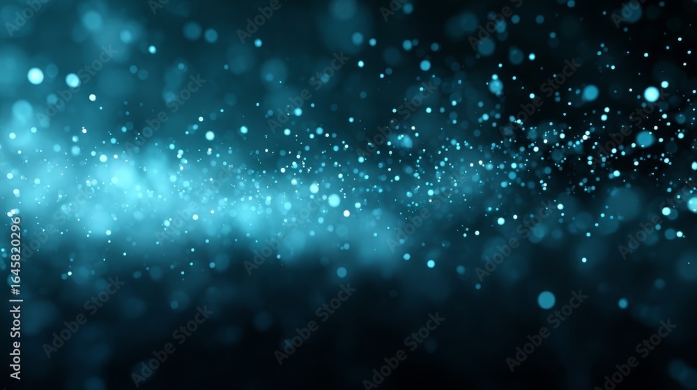 Poster ethereal abstract digital illustration featuring a serene deep blue background with soft gentle blur