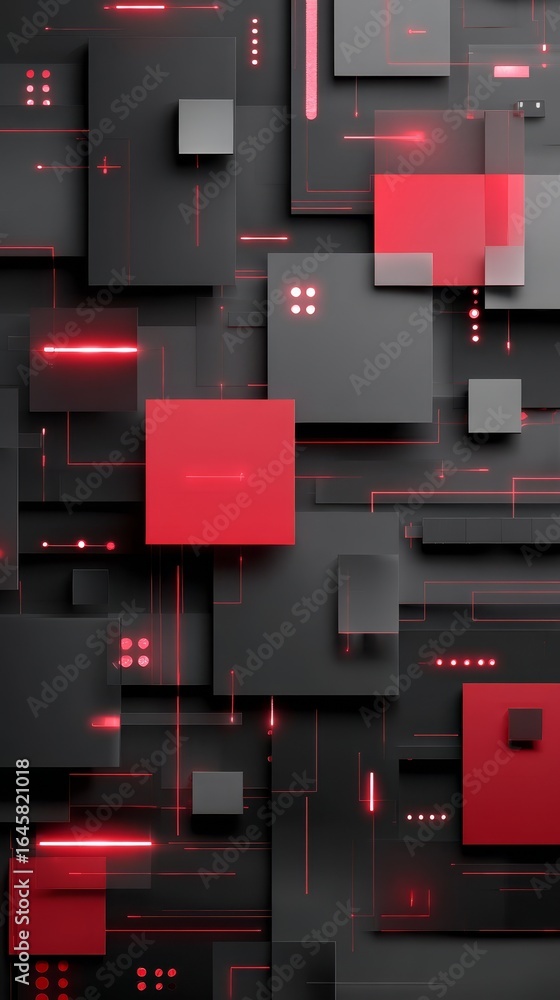 Poster dynamic red and black abstract wallpaper background a modern digital art creation with flowing lines
