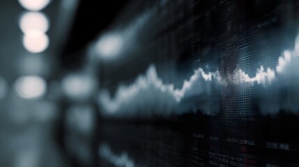 A detailed financial chart displayed on a wall  long title A complex financial chart comparing various asset classes is displayed on a wall with