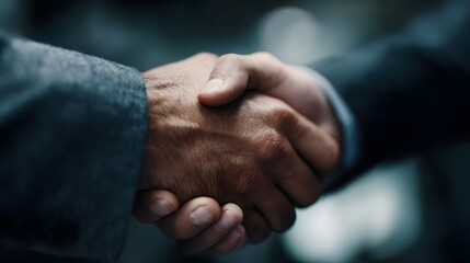 Fototapeta premium Handshake between business partners sealing an investment deal