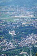 The panorama of Salzburg from Gaisberg mountain, Austria