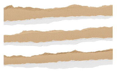 Fototapeta premium Torn Paper Edges Texture Brown and White Background Overlay for Design Projects