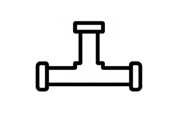 Black plumbing pipes icon connecting on transparent background