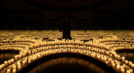 Infinite Candlelight: Mirrored Reflections in a Dark Room, Art Installation