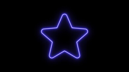 Star icon glowing neon colorful lights animation 4k video on black background - Powered by Adobe