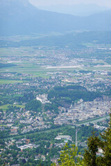 The panorama of Salzburg from Gaisberg mountain, Austria
