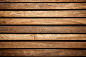 Close up view of horizontal wooden planks with natural grain and texture
