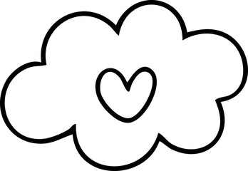 Heart-Hand Drawing Heart-Heart in the Clouds Heart-Cute Heart