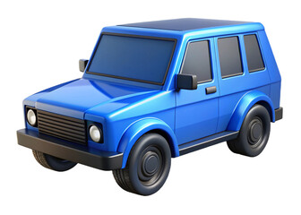 A charming blue SUV ready for an adventure embodying freedom and reliability in a modern stylized
