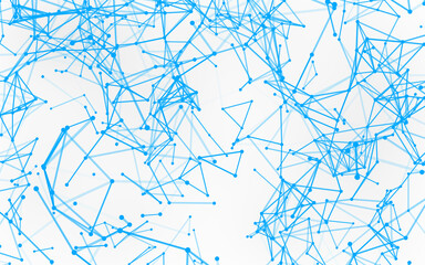 Fototapeta premium High-resolution abstract digital background featuring glowing black plexus of interconnected points and lines. Represents big data, neural networks, and futuristic technology. Ideal for AI, blockchain