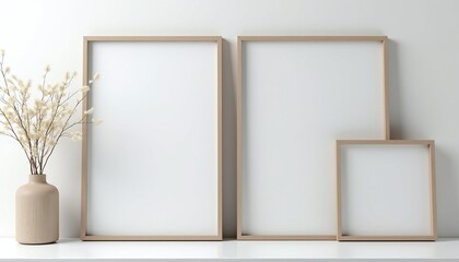 Fototapeta premium Wooden A4 & A3 Frame Collection