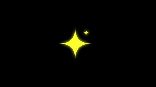 Sparkle star effets animation on transparent background. 4K Video