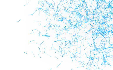 High-resolution abstract digital background featuring glowing black plexus of interconnected points...