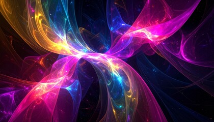 Abstract swirling nebula of vibrant colors