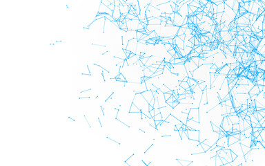 High-resolution abstract digital background featuring glowing black plexus of interconnected points...