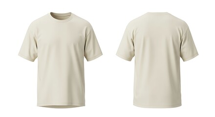 3D mockup of a cream color oversized male t-shirt