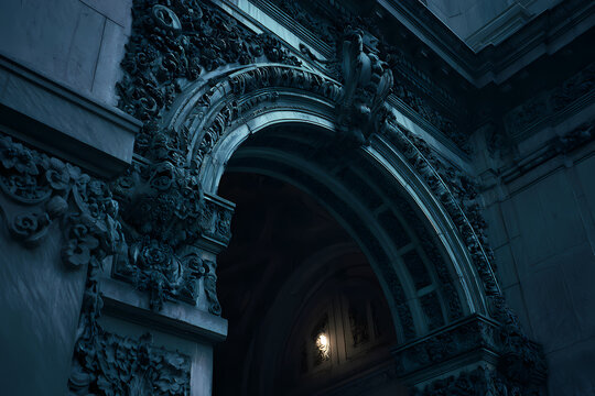 Ornate Archway at Night