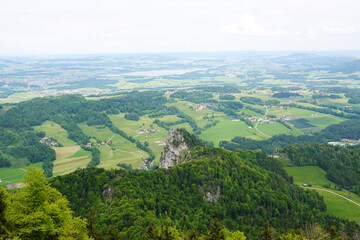 The panorama opening from Gaisberg mountain, Salzburg, Austria       