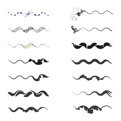 Line icon. Wave vector symbol. Black curve pattern. Dynamic design element.