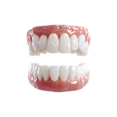 Obraz premium Detailed 3D Dental Anatomy Model of Human Teeth and Gums isolated on transparent background, PNG