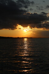 Naklejka premium sunset over the sea