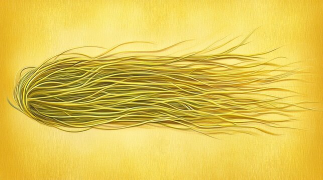 Abstract golden flowing lines creating a textured background reminiscent of hair