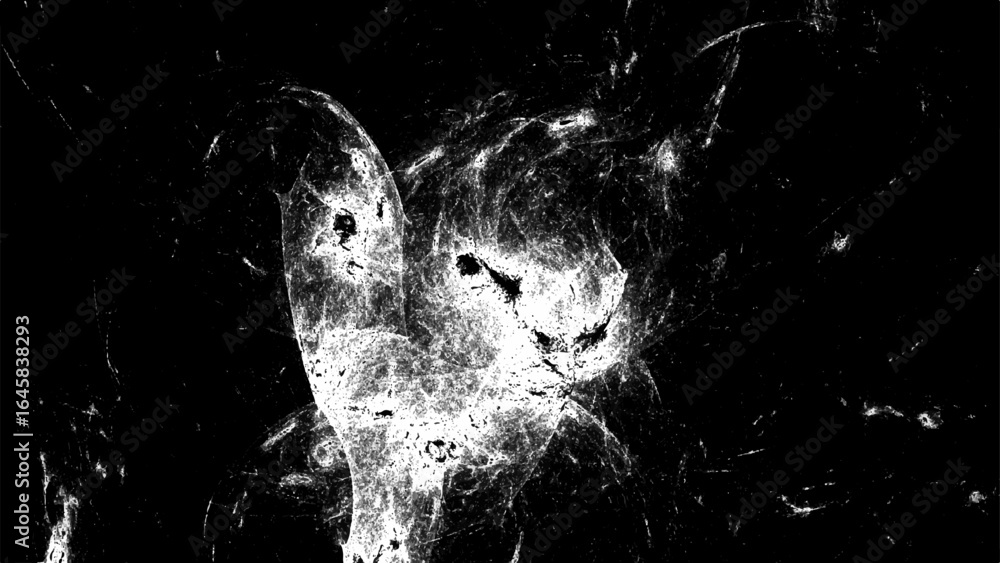 Poster abstract black and white cosmic explosion effect with swirling energy waves and splattered ink textu