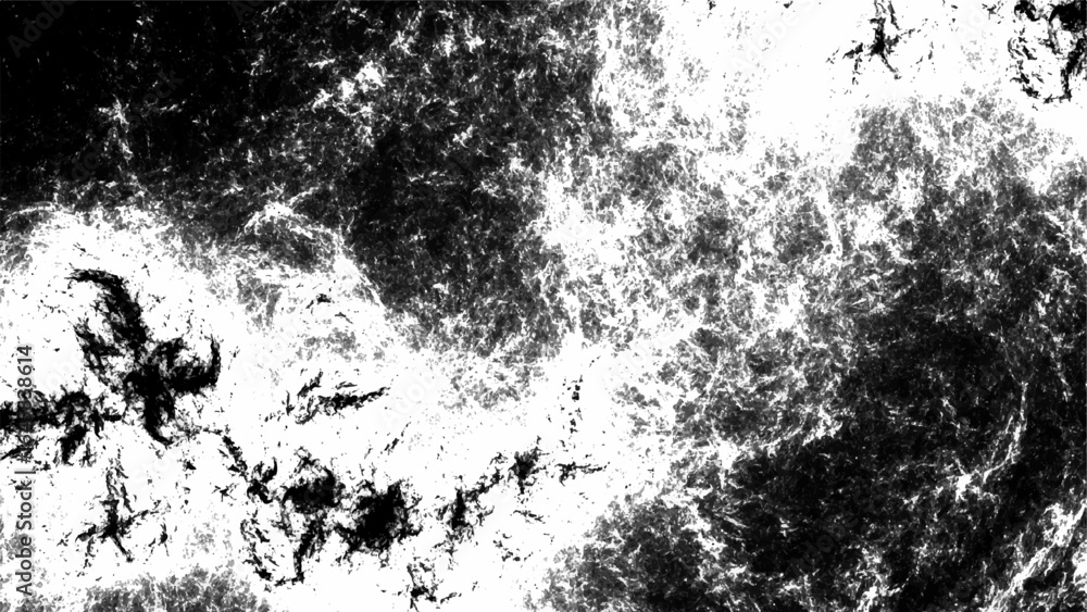 Poster abstract black and white cosmic explosion effect with swirling energy waves and splattered ink textu