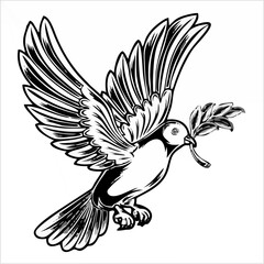 Elegant Peace Dove Drawing Ve...