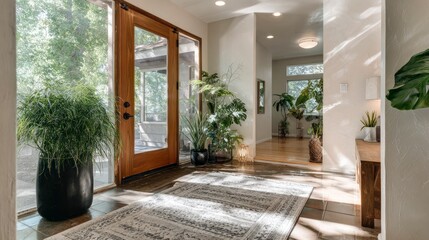 Obraz premium Modern home entryway with natural light
