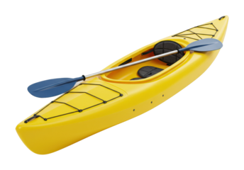 Kayaking adventure lake outdoor activity calm waters side exploration and fun. Cut out png