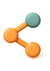 Abstract Orange and Teal Share